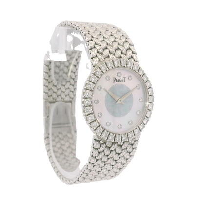 Piaget 18k White Gold Opal Pearl, Diamond Dial & Bezel Watch