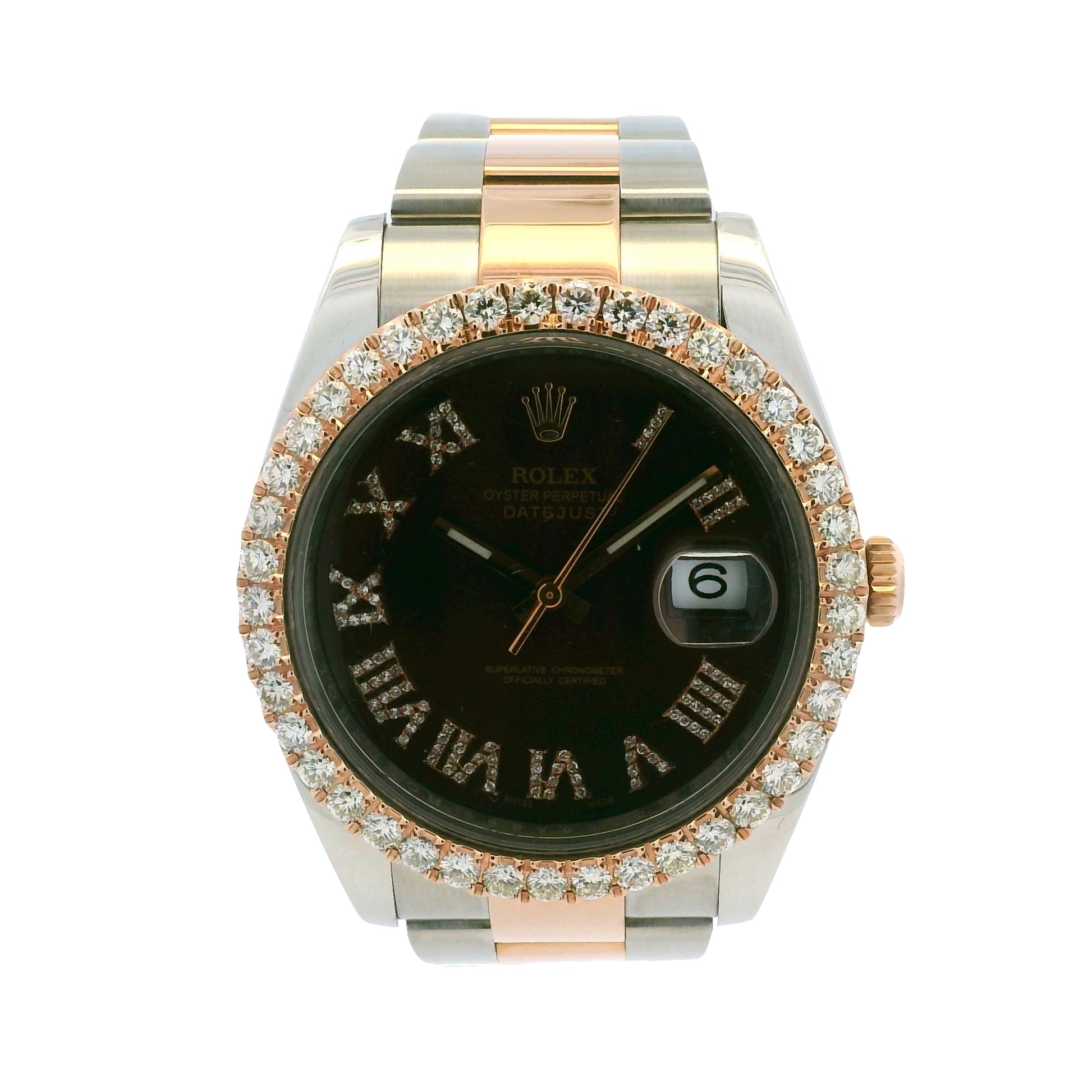 Rolex 126331 Datejust 18k Rose Gold & Stainless Steel Chocolate Diamond Bezel Watch
