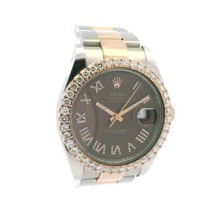Rolex 126331 Datejust 18k Rose Gold & Stainless Steel Chocolate Diamond Bezel Watch