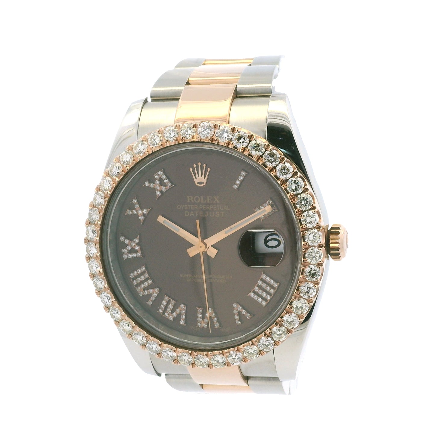 Rolex 126331 Datejust 18k Rose Gold & Stainless Steel Chocolate Diamond Bezel Watch