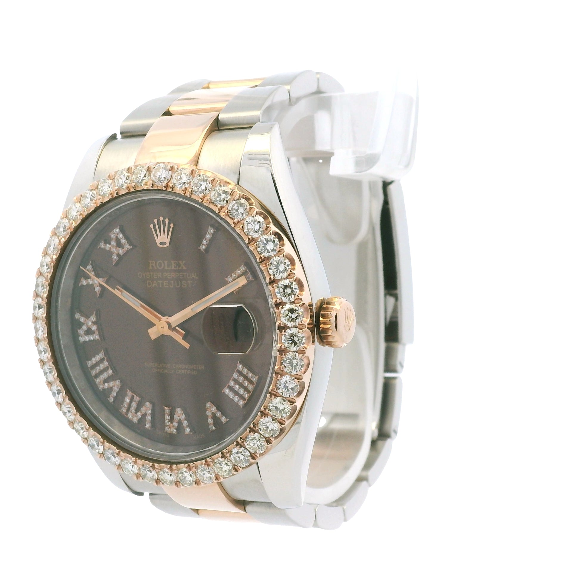 Rolex 126331 Datejust 18k Rose Gold & Stainless Steel Chocolate Diamond Bezel Watch