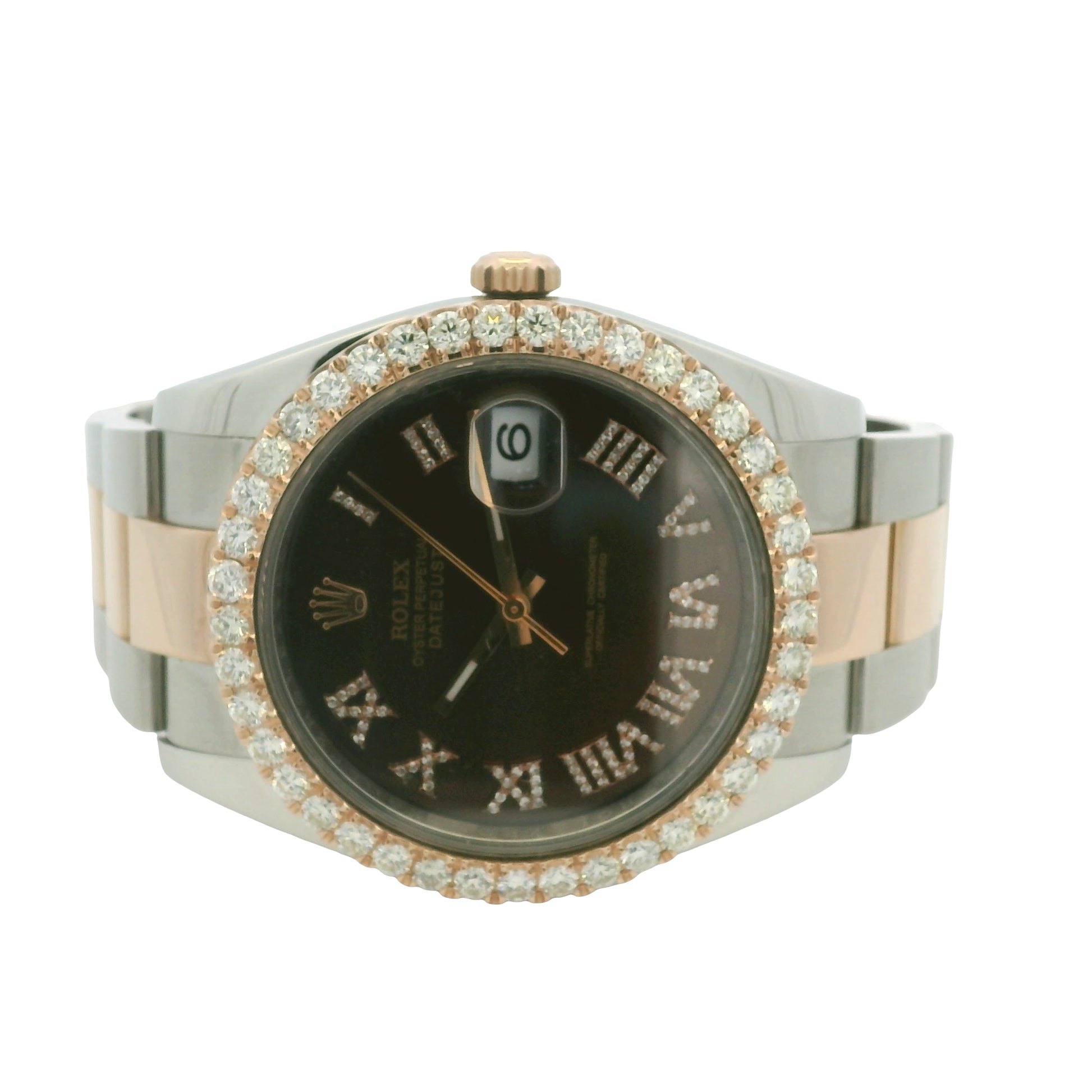 Rolex 126331 Datejust 18k Rose Gold & Stainless Steel Chocolate Diamond Bezel Watch
