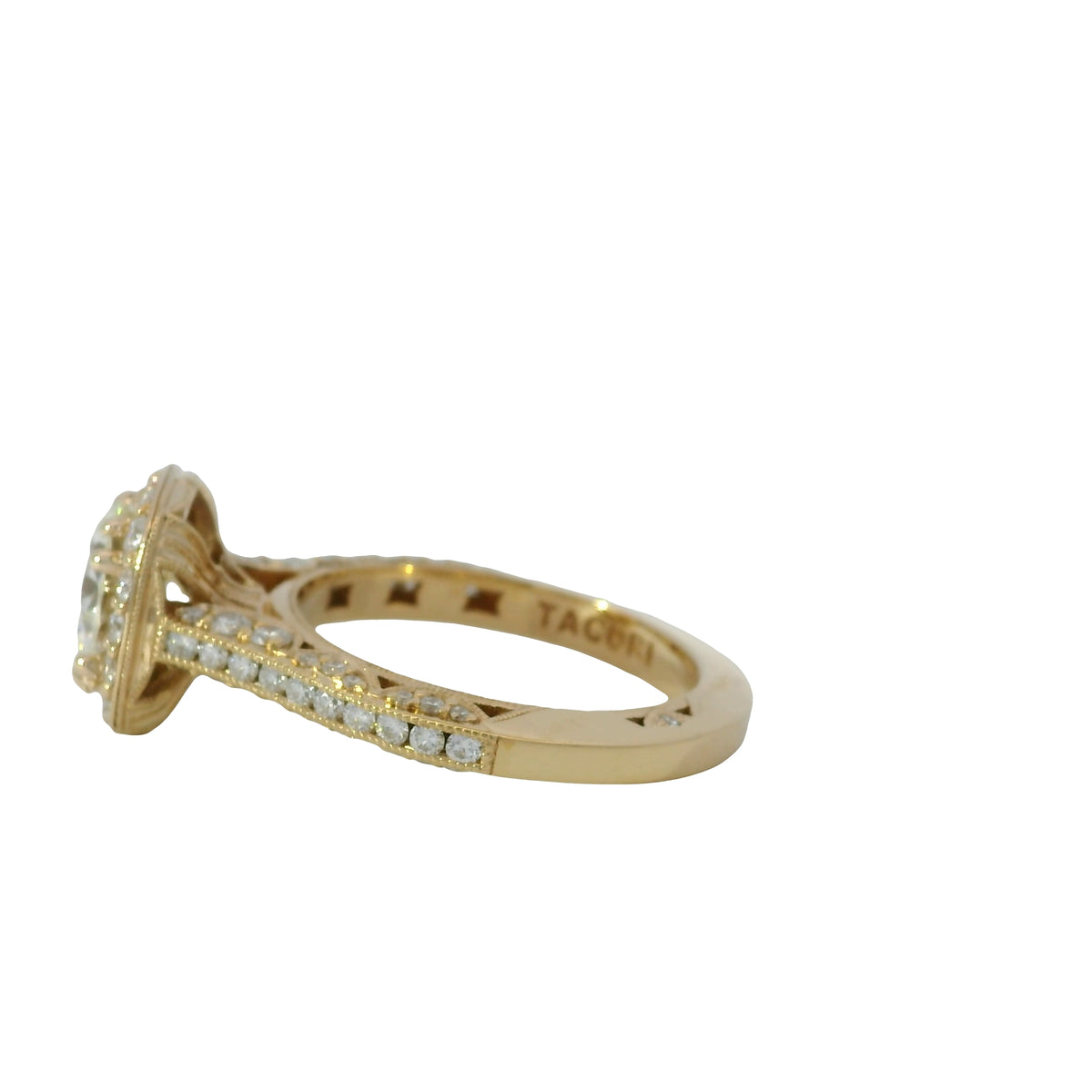 GIA 18k Rose Gold Natural 1.63 Carat Round Brilliant Cut Diamond Halo Engagement Ring