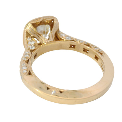 GIA 18k Rose Gold Natural 1.63 Carat Round Brilliant Cut Diamond Halo Engagement Ring