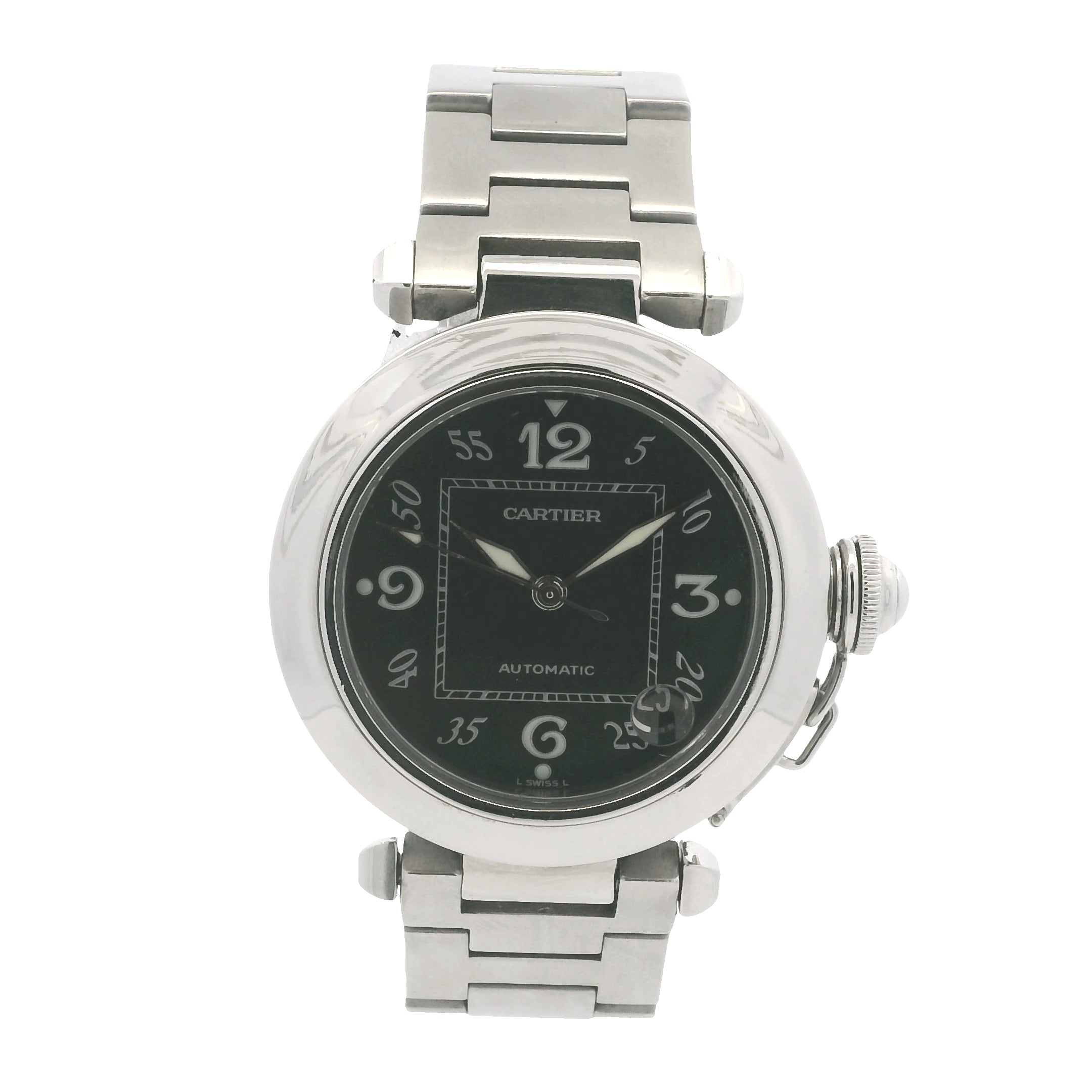 Cartier Pasha Stainless Steel Black Dial 35mm Watch