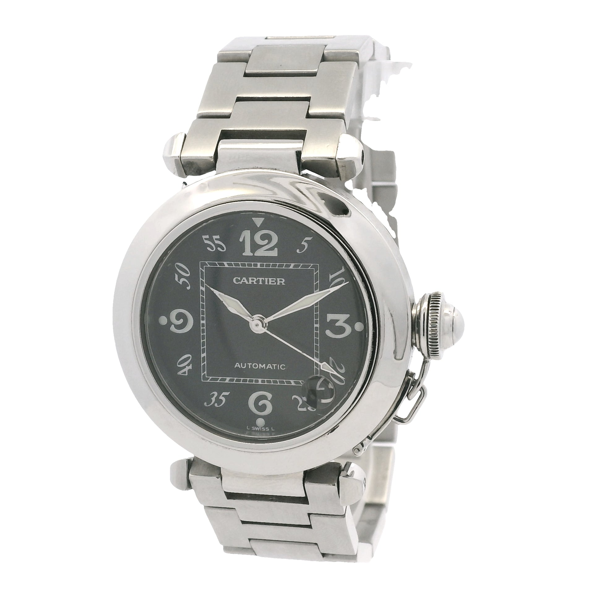 Cartier Pasha Stainless Steel Black Dial 35mm Watch