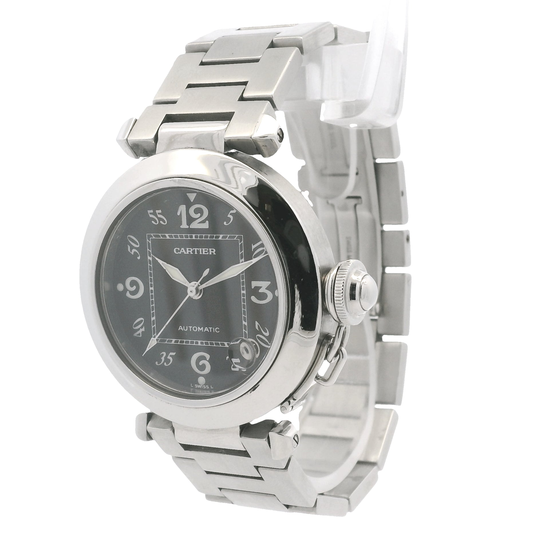 Cartier Pasha Stainless Steel Black Dial 35mm Watch