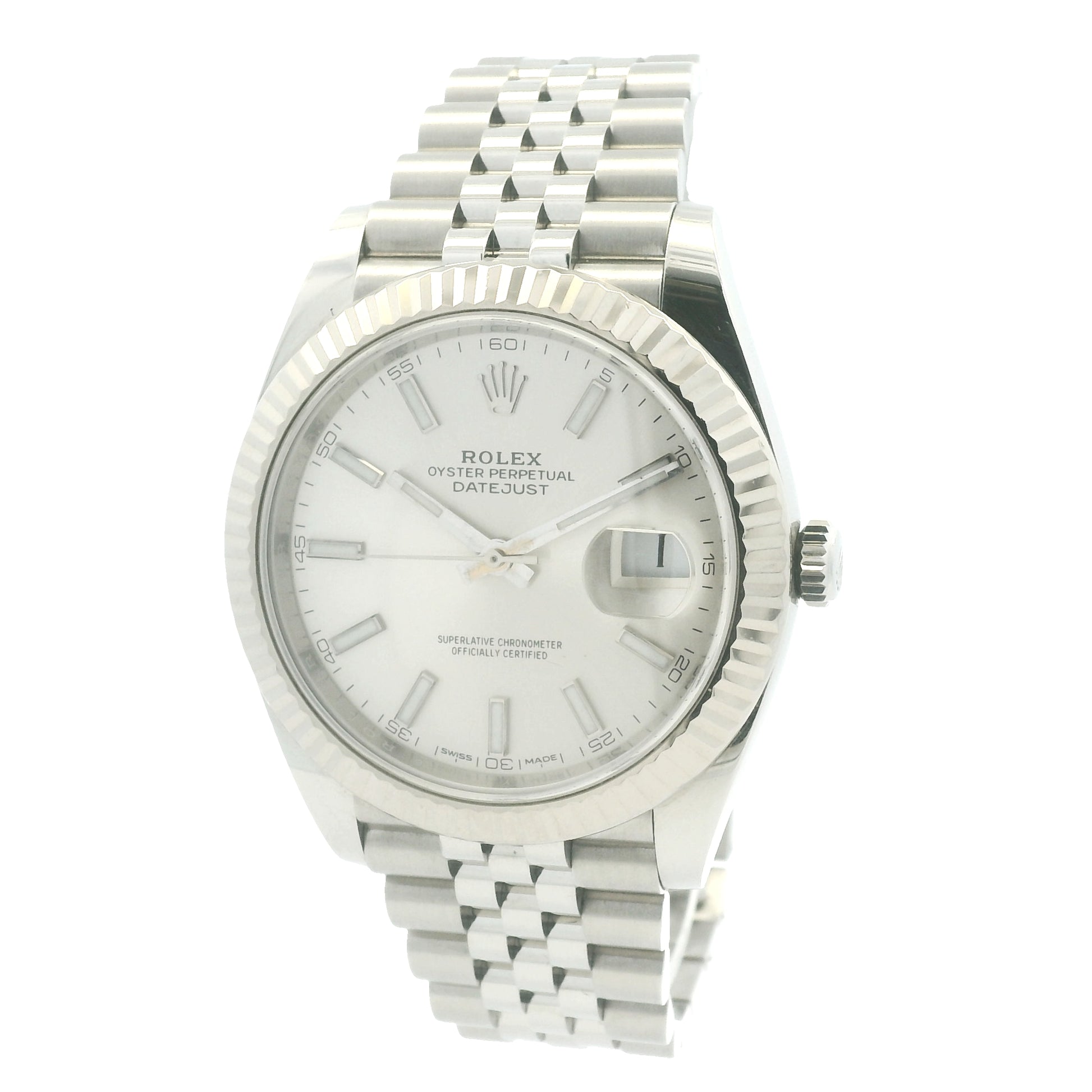 Rolex 126334 Datejust Stainless Steel Silver Stick Dial 41mm Watch