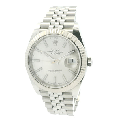 Rolex 126334 Datejust Stainless Steel Silver Stick Dial 41mm Watch