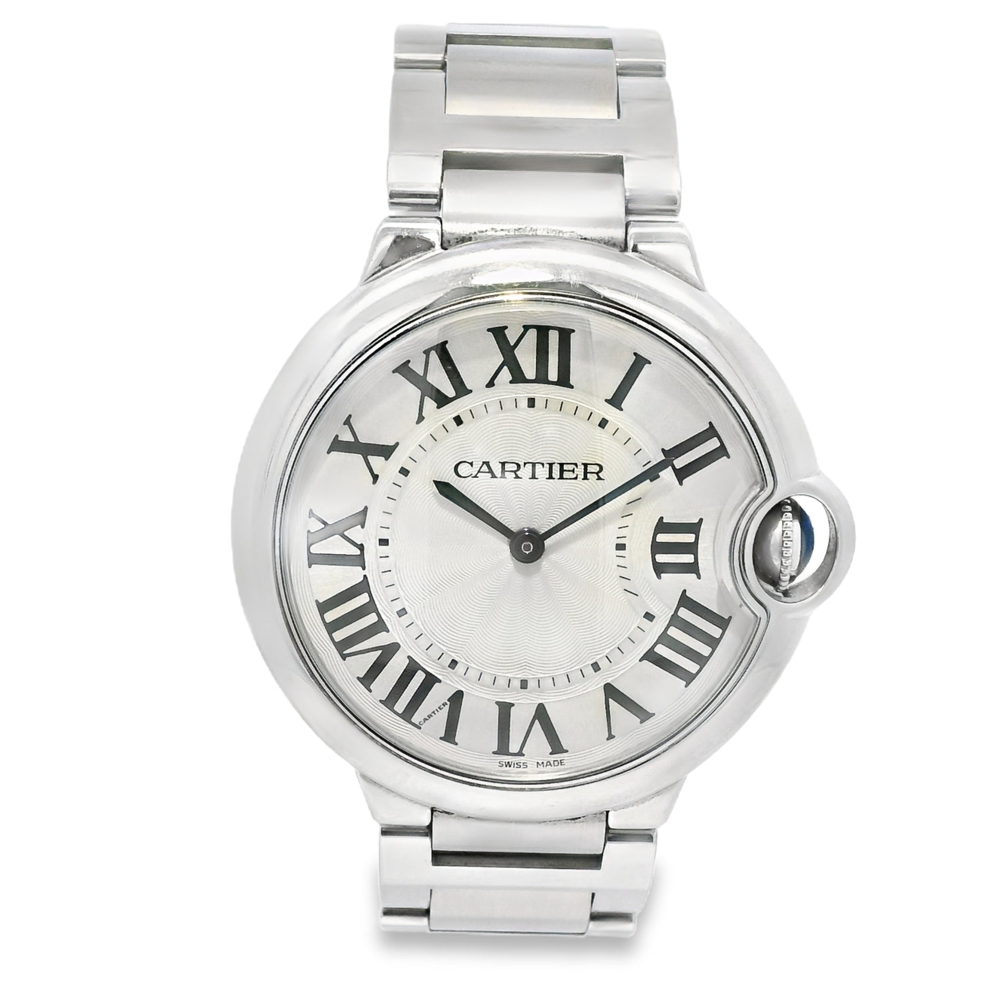 Cartier Ballon Bleu 36mm White Roman Dial Watch