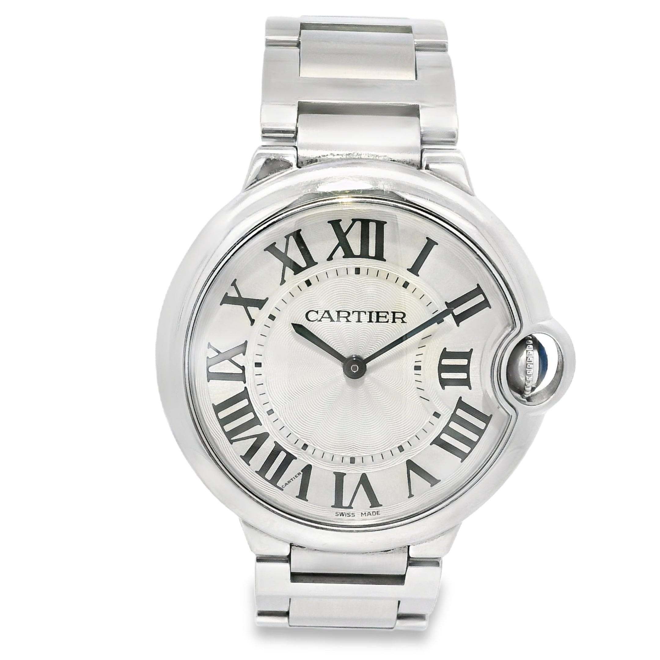 Cartier Ballon Bleu 36mm White Roman Dial Watch
