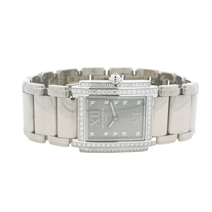 Patek Philippe 4908/200G-001 Twenty-4 White Gold Diamond Bezel Diamond Dial Watch