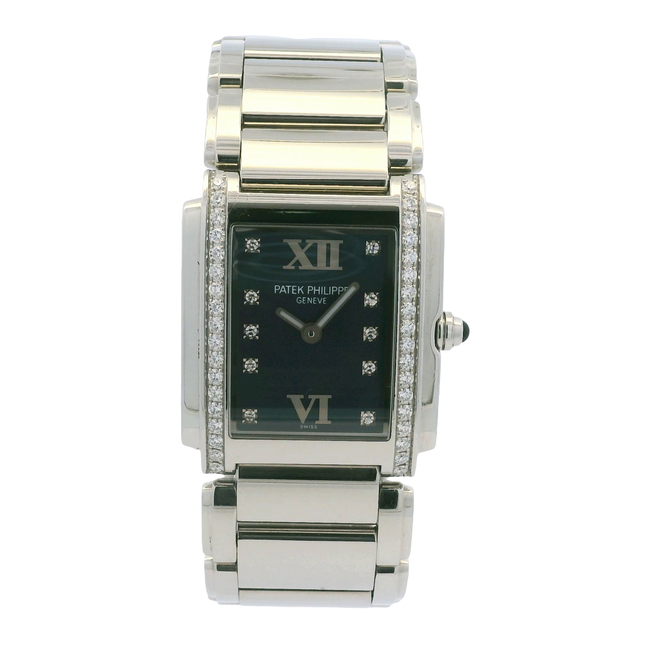 Patek Philippe 4910/10A Twenty-4 Stainless Steel Diamond Bezel Blue Diamond Dial Watch