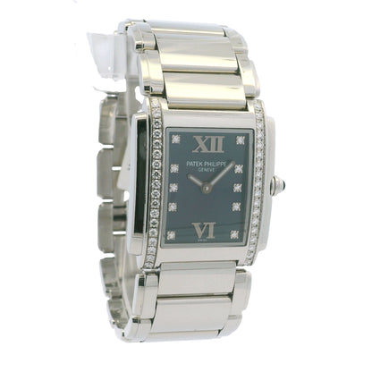 Patek Philippe 4910/10A Twenty-4 Stainless Steel Diamond Bezel Blue Diamond Dial Watch