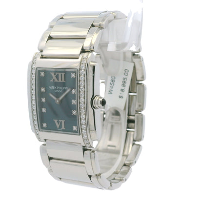 Patek Philippe 4910/10A Twenty-4 Stainless Steel Diamond Bezel Blue Diamond Dial Watch