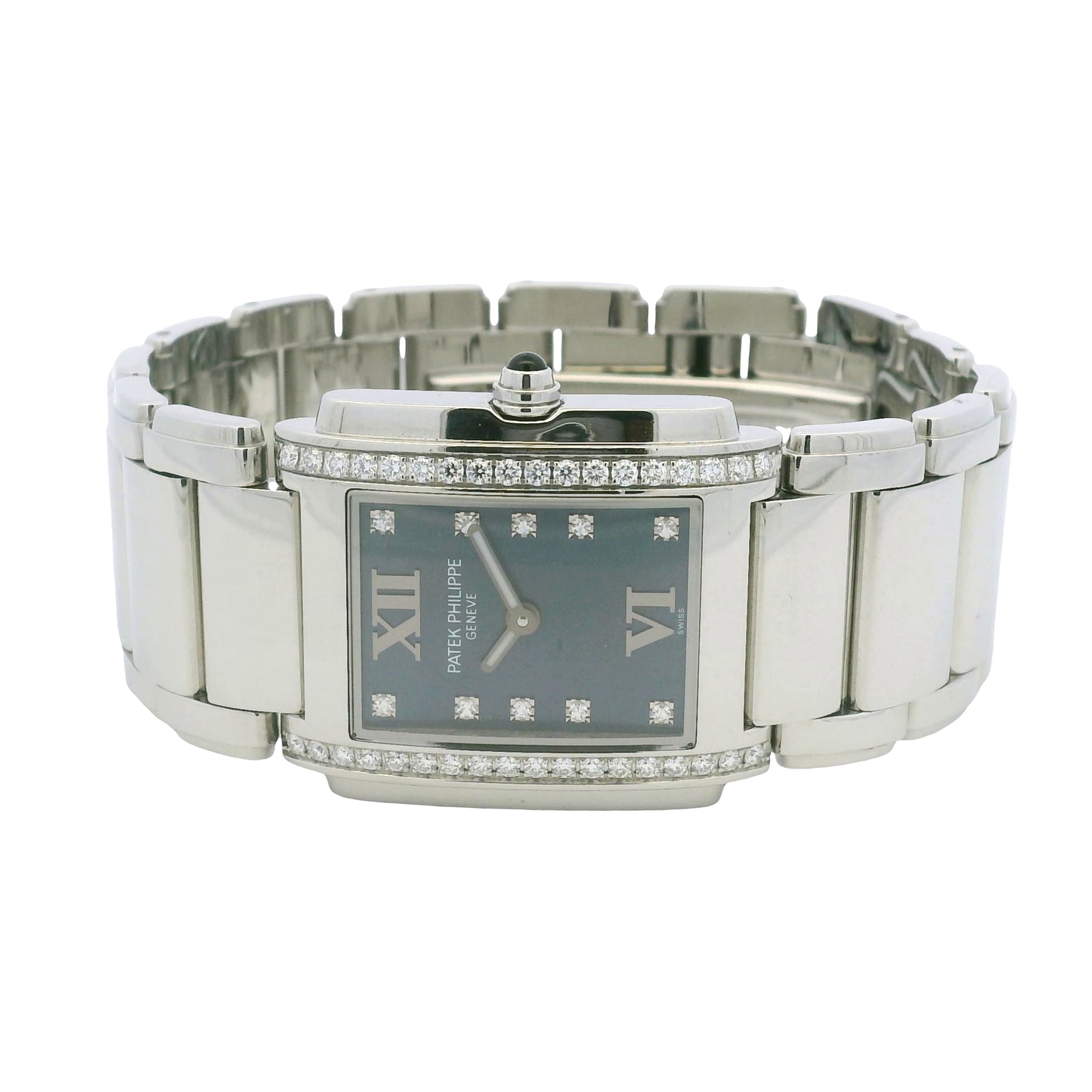 Patek Philippe 4910/10A Twenty-4 Stainless Steel Diamond Bezel Blue Diamond Dial Watch