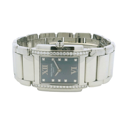 Patek Philippe 4910/10A Twenty-4 Stainless Steel Diamond Bezel Blue Diamond Dial Watch