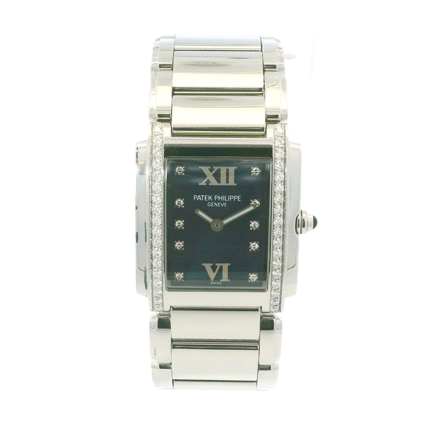 Patek Philippe 4910/10A Twenty-4 Stainless Steel Diamond Bezel Diamond Dial Watch