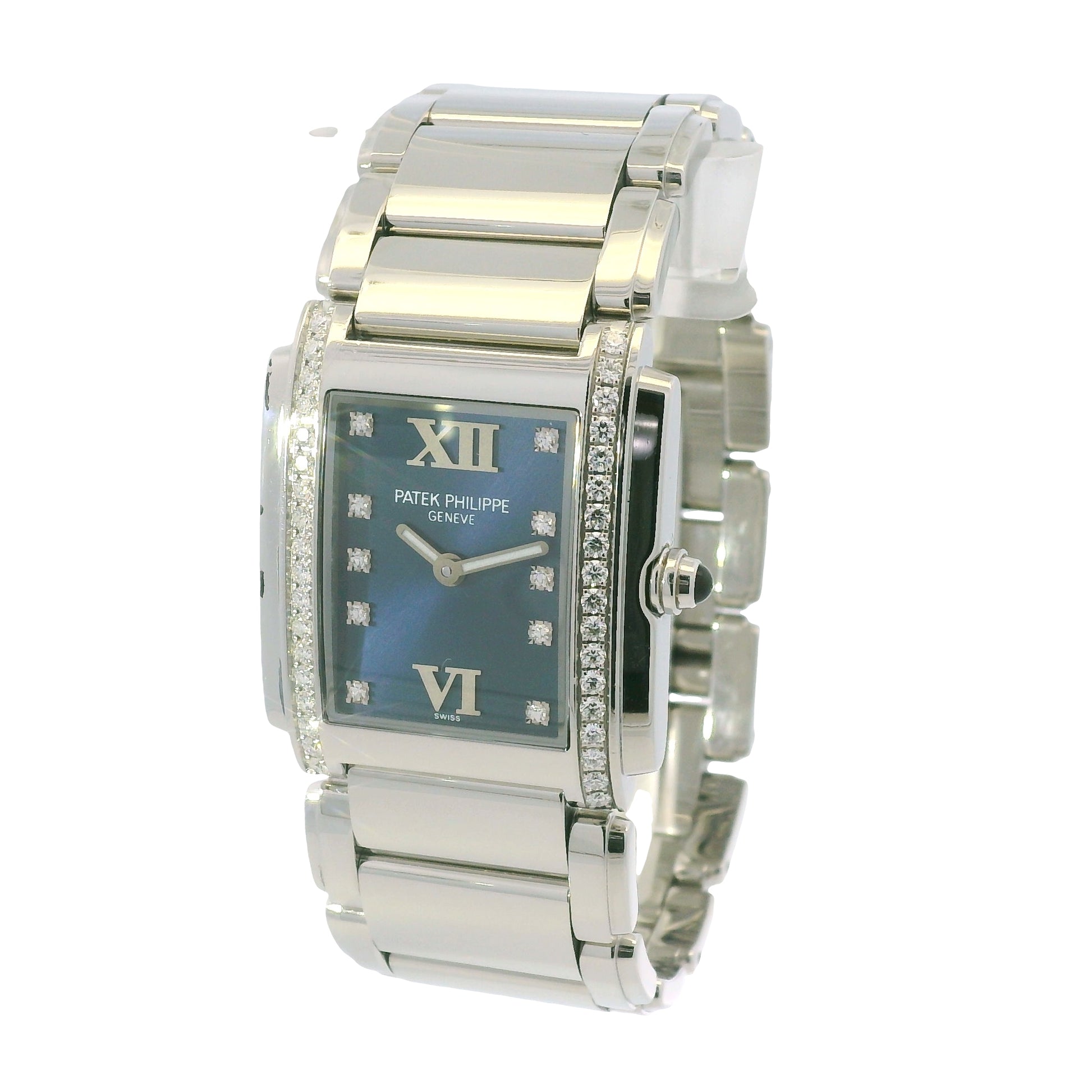 Patek Philippe 4910/10A Twenty-4 Stainless Steel Diamond Bezel Diamond Dial Watch