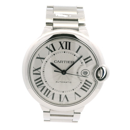 Cartier Ballon Bleu 42mm Silver Roman Dial Watch