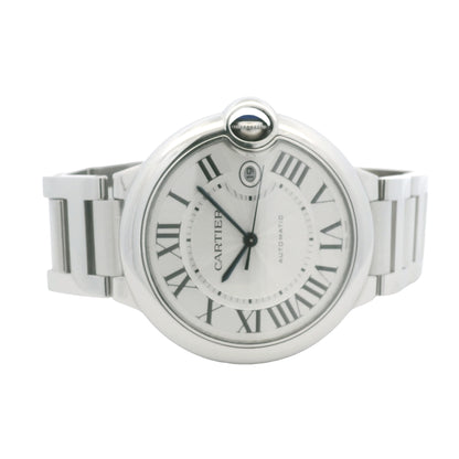 Cartier Ballon Bleu 42mm Silver Roman Dial Watch