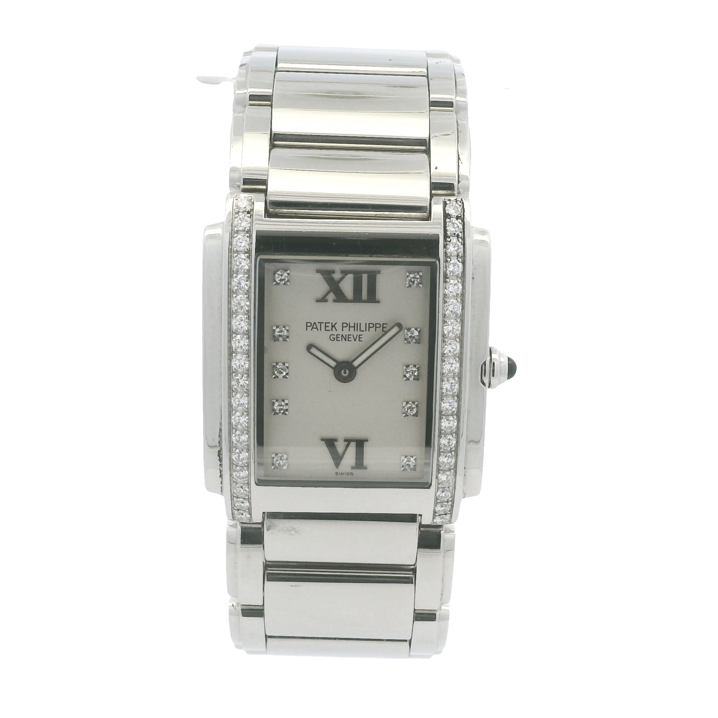 Patek Philippe 4910/010 Twenty-4 Stainless Steel Diamond Bezel White Diamond Dial Watch