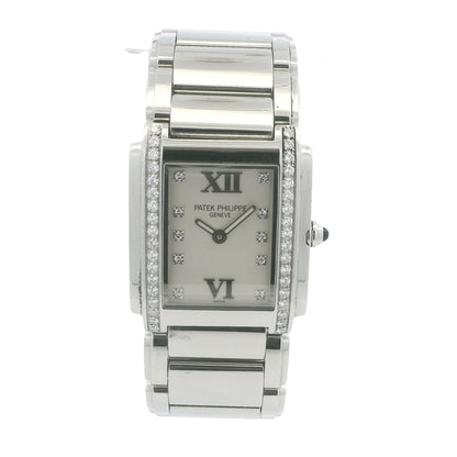 Patek Philippe 4910/010 Twenty-4 Stainless Steel Diamond Bezel White Diamond Dial Watch