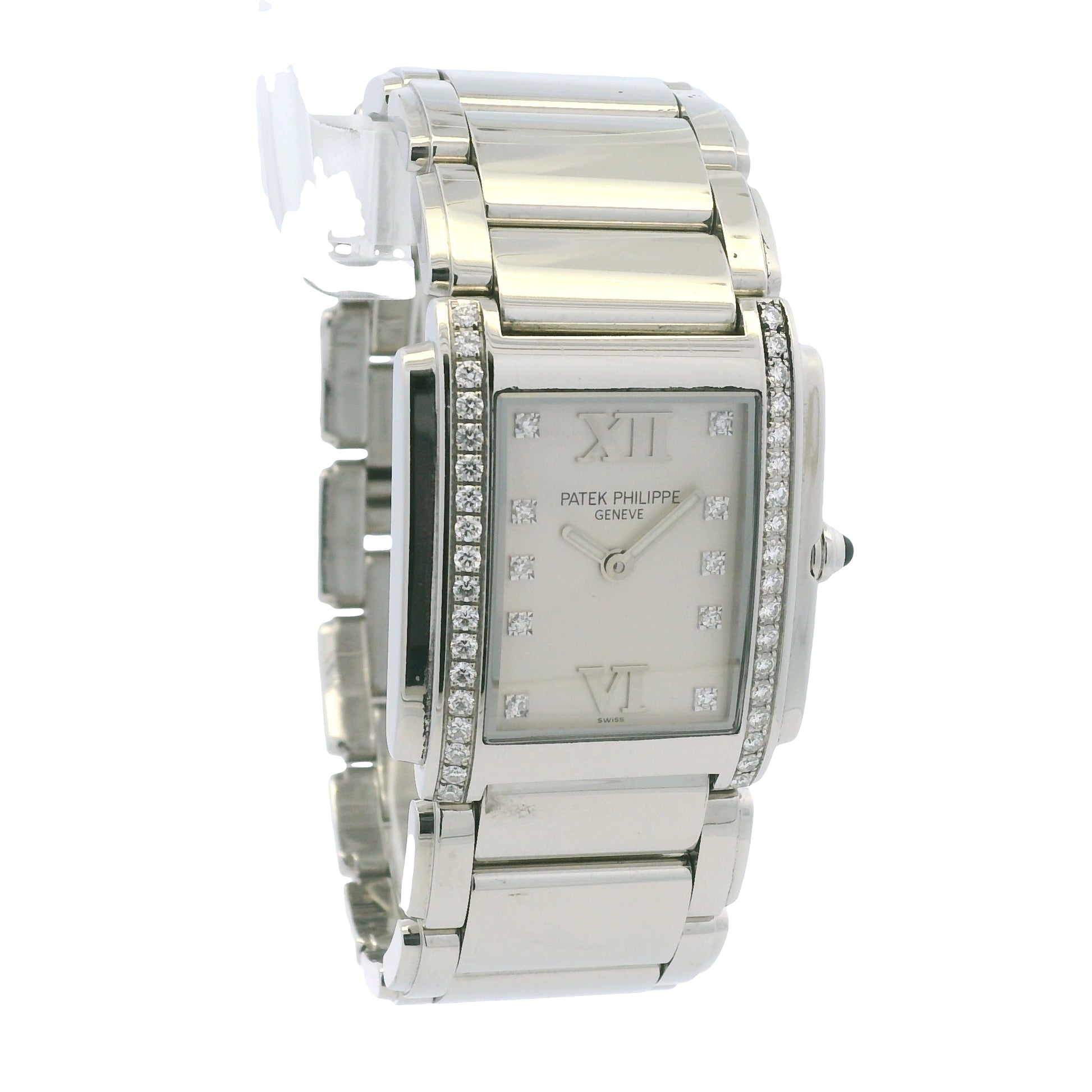 Patek Philippe 4910/010 Twenty-4 Stainless Steel Diamond Bezel White Diamond Dial Watch