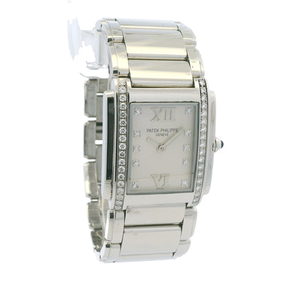 Patek Philippe 4910/010 Twenty-4 Stainless Steel Diamond Bezel White Diamond Dial Watch