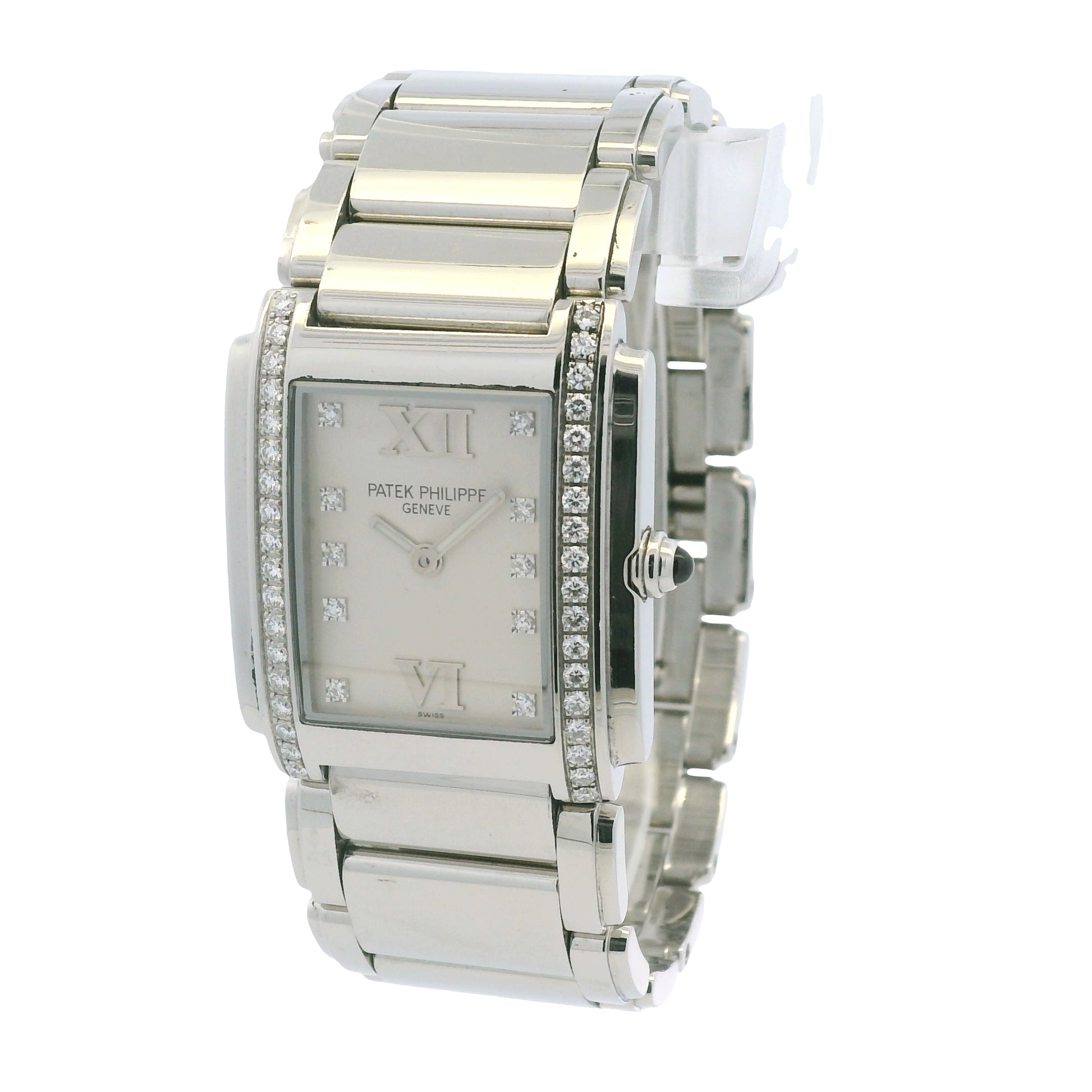 Patek Philippe 4910/010 Twenty-4 Stainless Steel Diamond Bezel White Diamond Dial Watch
