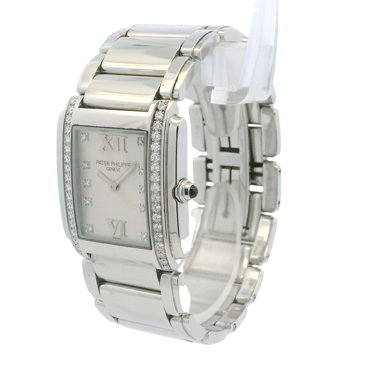 Patek Philippe 4910/010 Twenty-4 Stainless Steel Diamond Bezel White Diamond Dial Watch