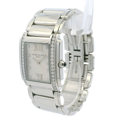 Patek Philippe 4910/010 Twenty-4 Stainless Steel Diamond Bezel White Diamond Dial Watch