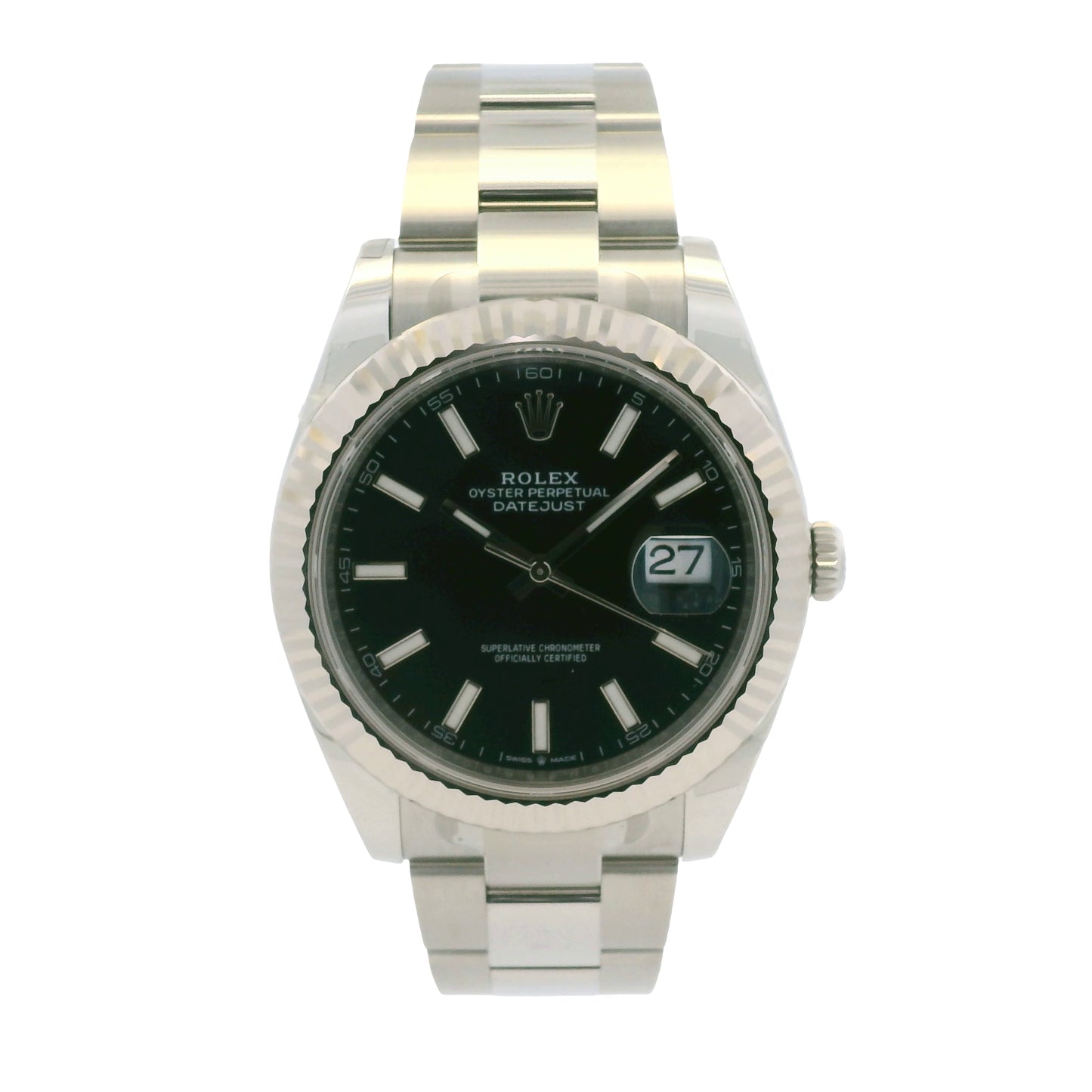 Rolex 126334 Datejust Stainless Steel Black Stick Dial 41mm Watch
