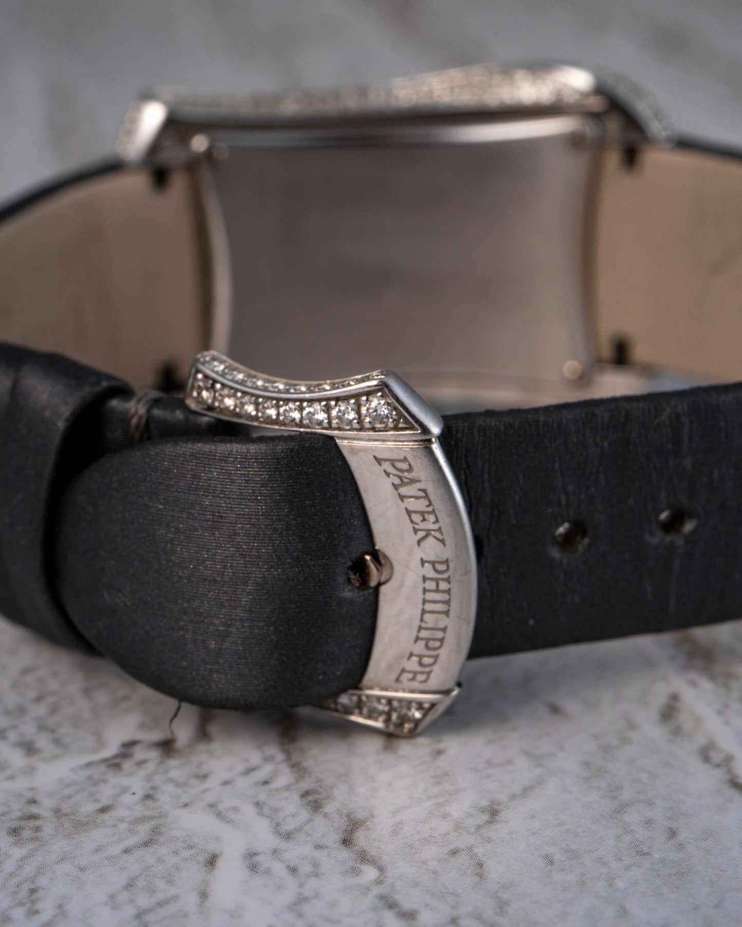 Patek Philippe 4973G Gondolo 18k White Gold Pave Diamond Ladies Watch