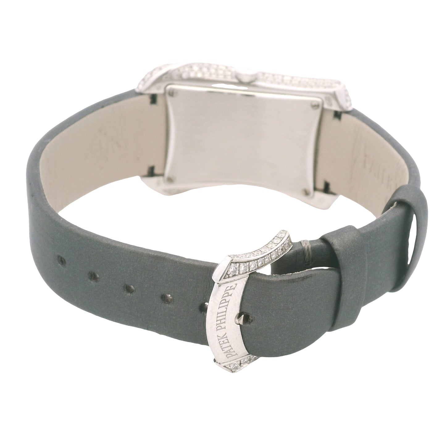 Patek Philippe 4973G Gondolo 18k White Gold Pave Diamond Ladies Watch