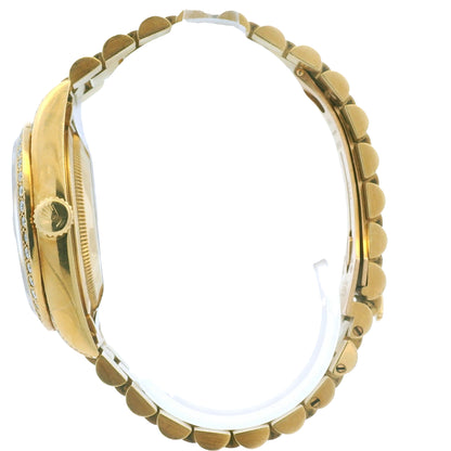 Rolex 18388 Day-Date 18k Yellow Gold Presidential Diamond Bezel 36mm Watch