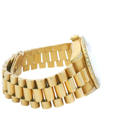 Rolex 18388 Day-Date 18k Yellow Gold Presidential Diamond Bezel 36mm Watch