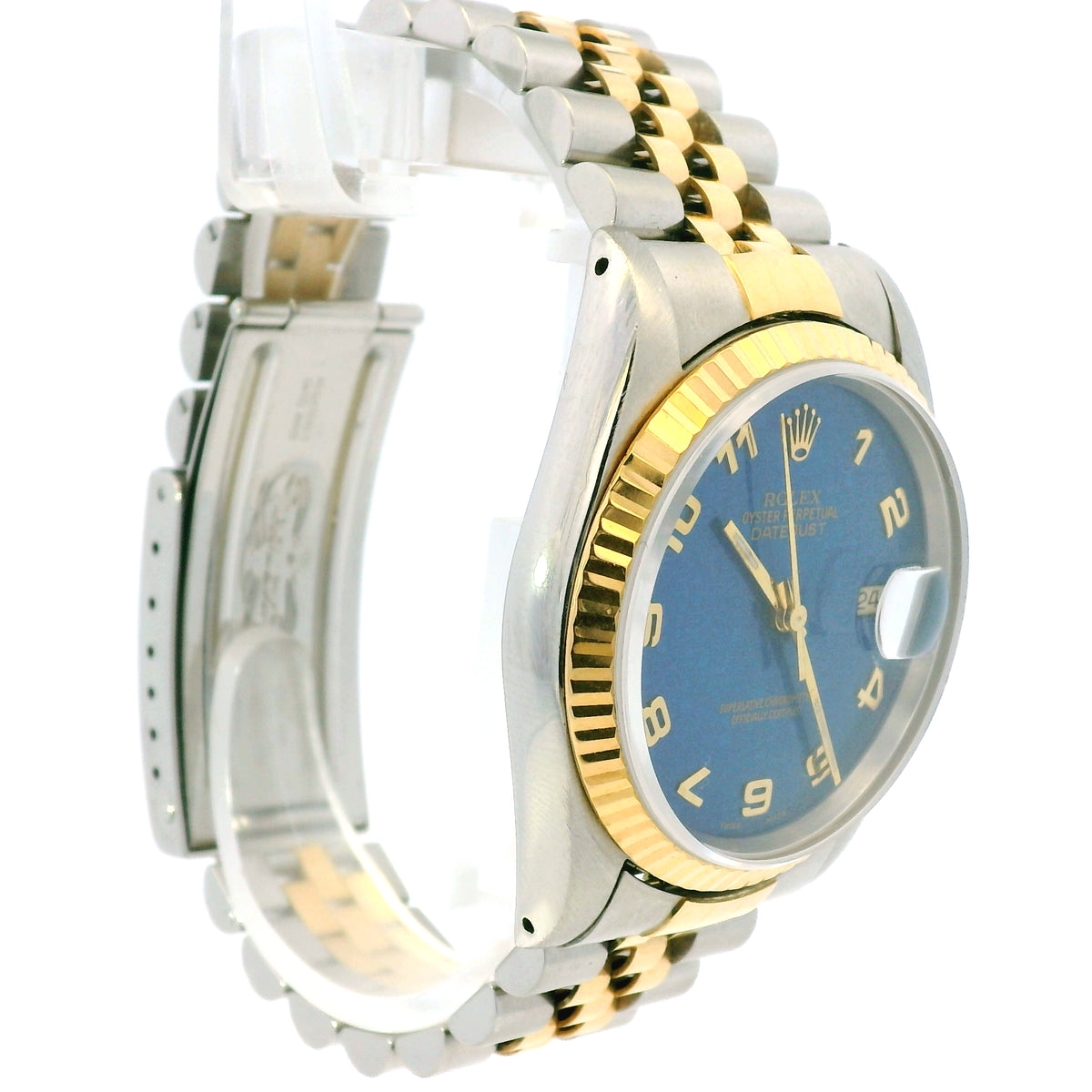 Rolex 16233 Datejust Two-Tone Blue Anniversary Dial 36mm Watch