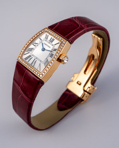 Cartier 2904 La Dona 18k Rose Gold Diamond Bezel Ladies Watch
