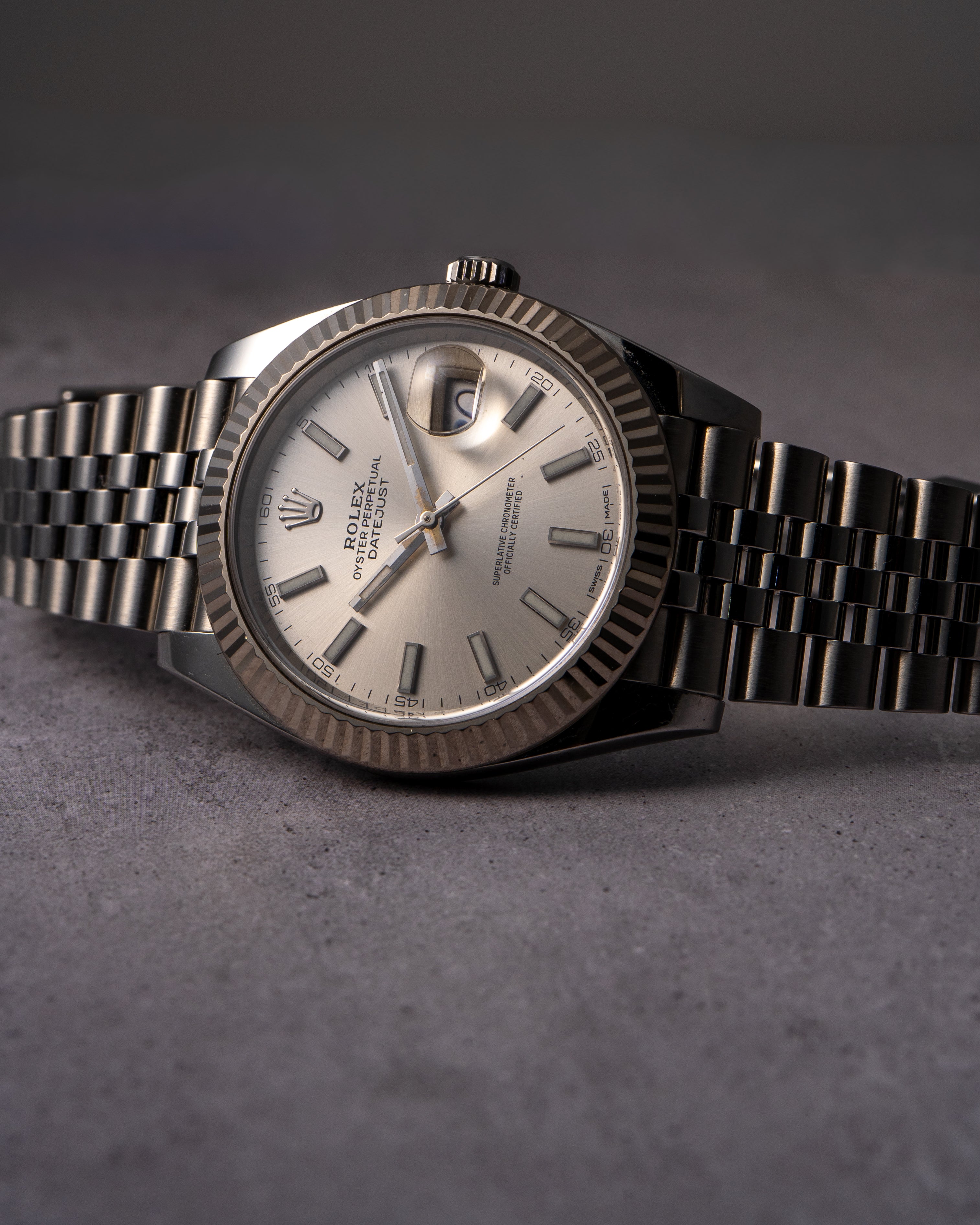 Rolex 126334 Datejust Stainless Steel Silver Stick Dial 41mm Watch