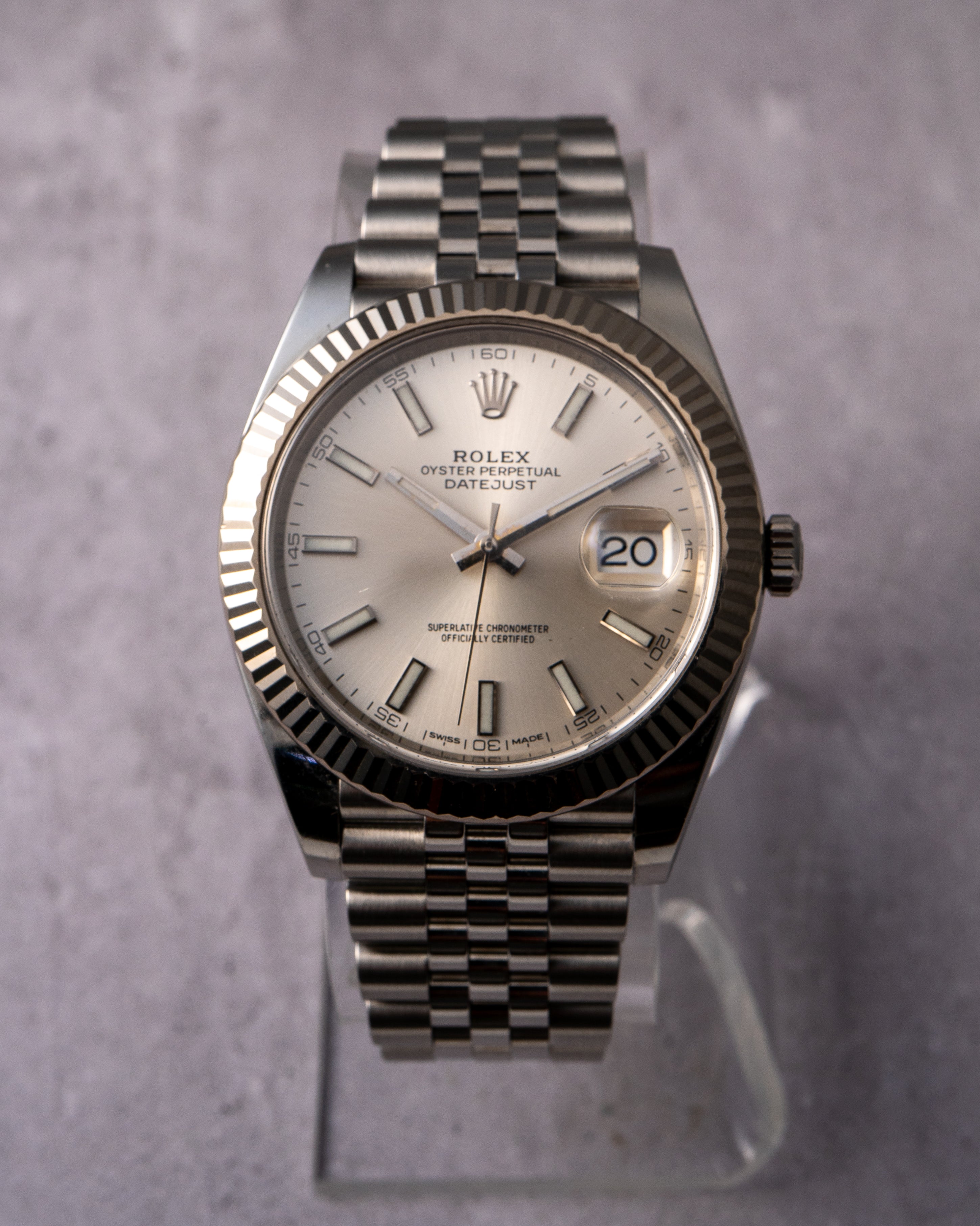 Rolex 126334 Datejust Stainless Steel Silver Stick Dial 41mm Watch