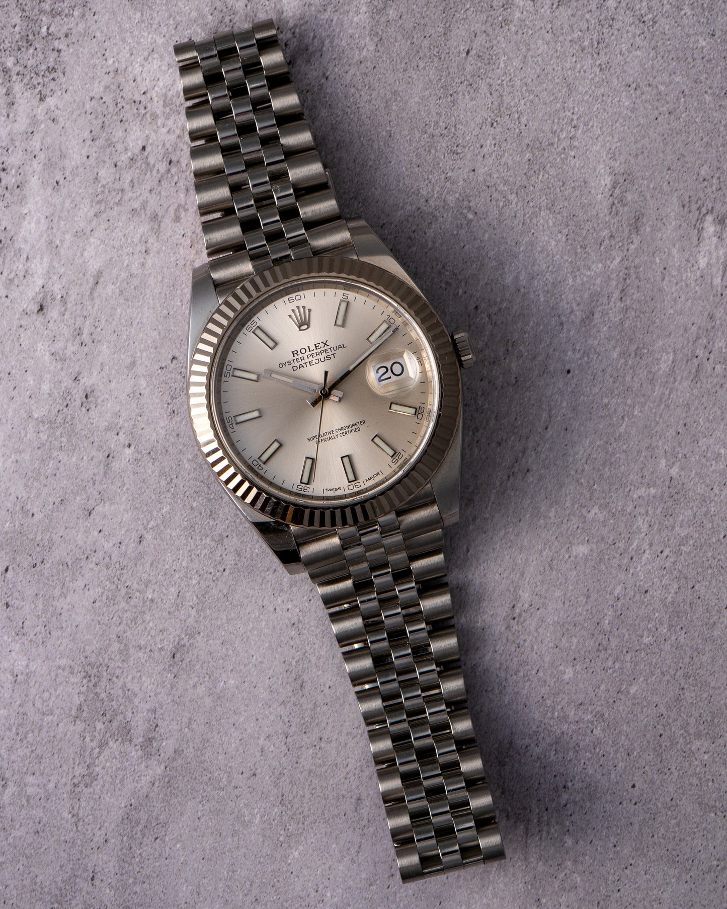 Rolex 126334 Datejust Stainless Steel Silver Stick Dial 41mm Watch