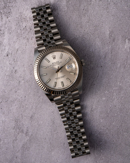 Rolex 126334 Datejust Stainless Steel Silver Stick Dial 41mm Watch