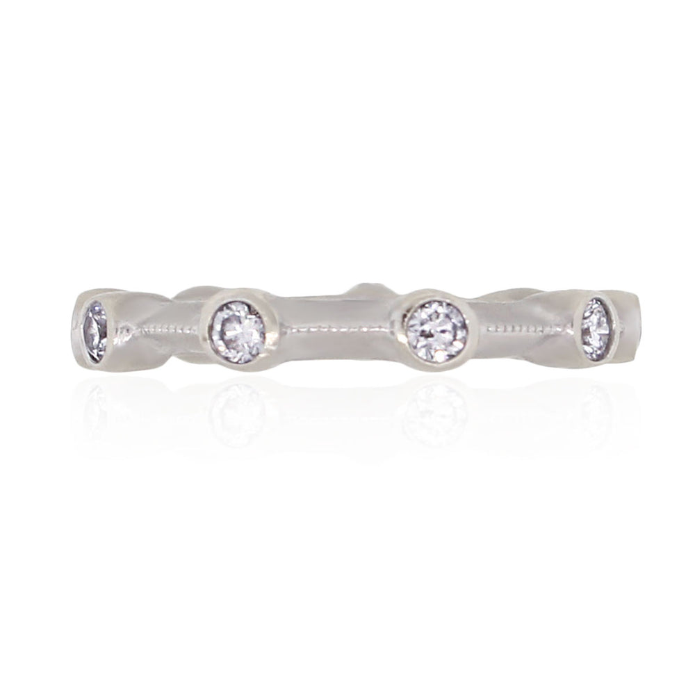 18k White Gold 0.45ctw Diamond Bezel Set Ring