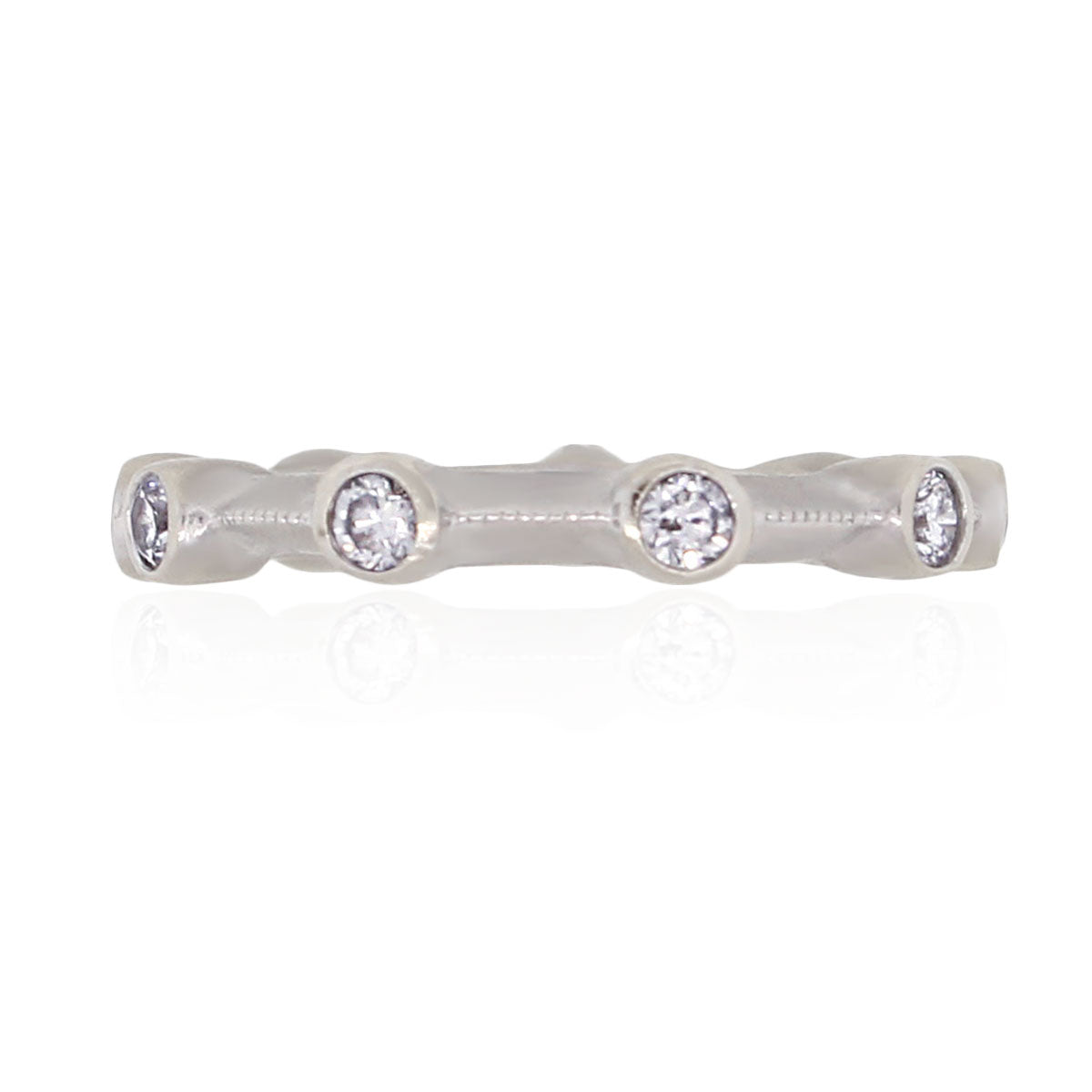 18k White Gold 0.45ctw Diamond Bezel Set Ring