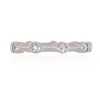 18k White Gold 0.45ctw Diamond Bezel Set Ring