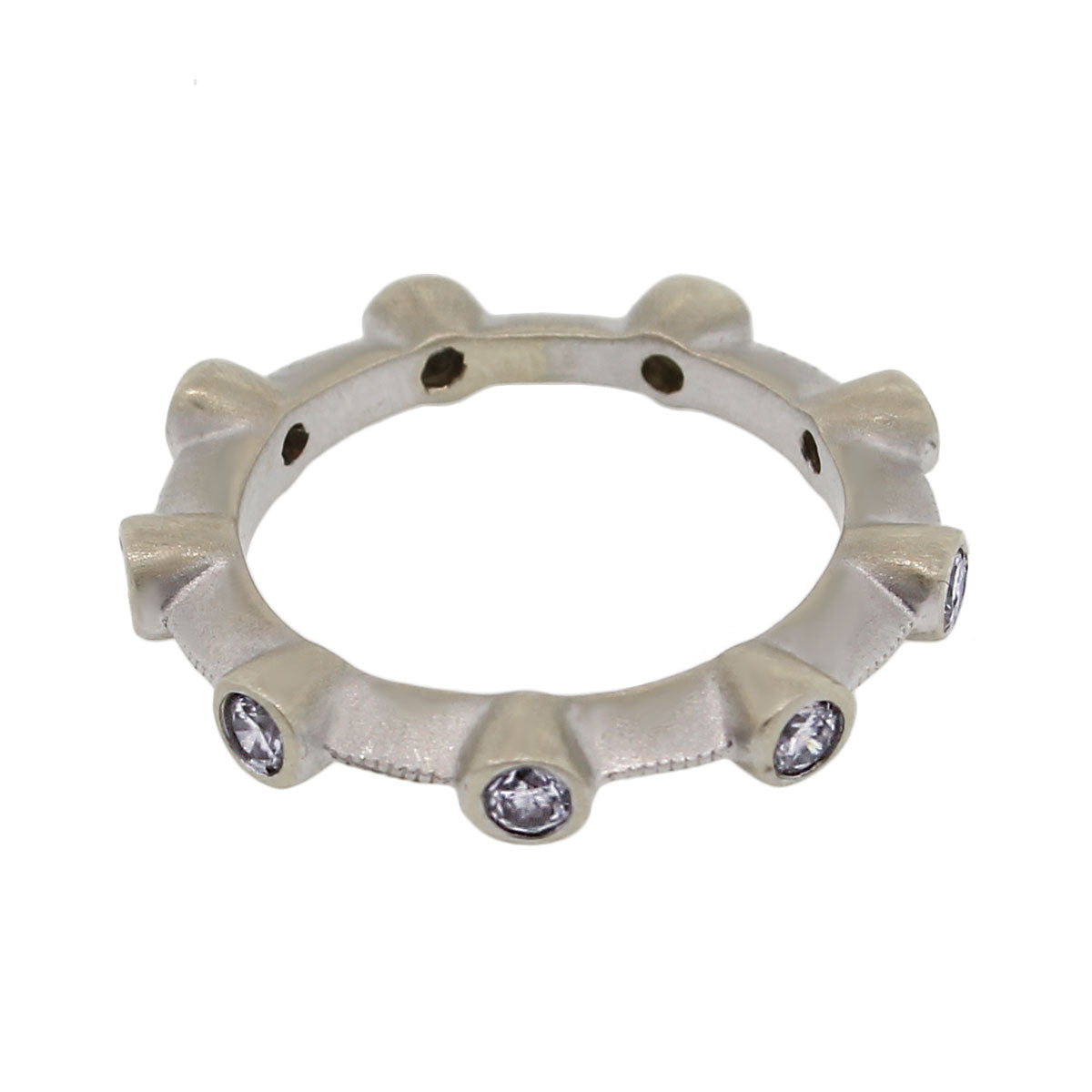 18k White Gold 0.45ctw Diamond Bezel Set Ring