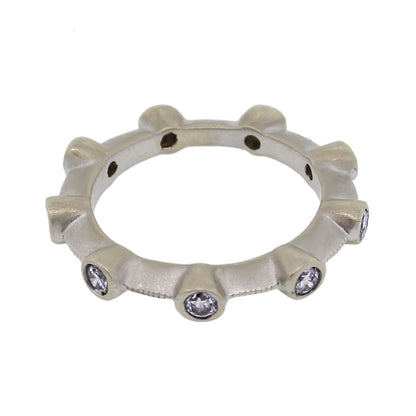 18k White Gold 0.45ctw Diamond Bezel Set Ring