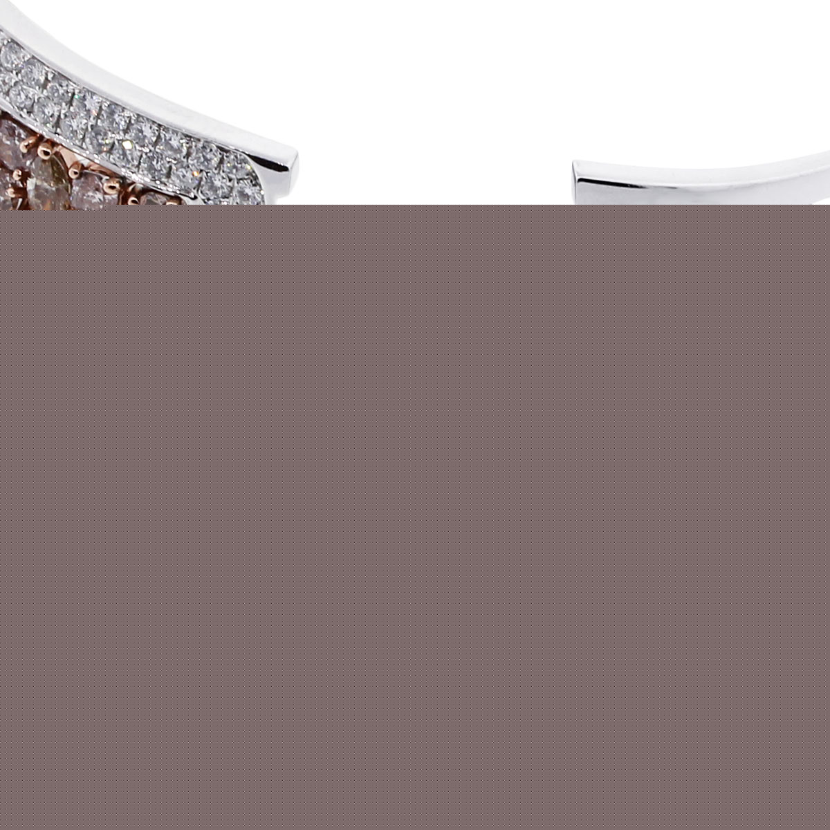 18k White & Rose Gold Multi Colored Diamond Bangle Bracelet