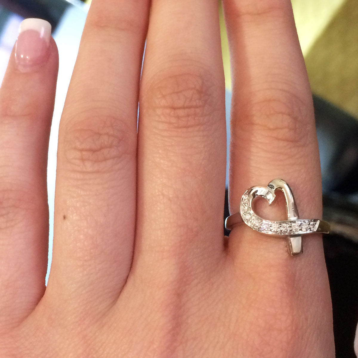 Tiffany & Co. Paloma Picasso White Gold Diamond Loving Heart Ring